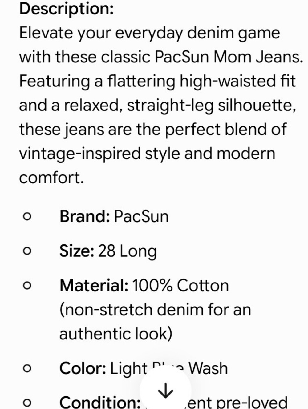 Pac Sun Mom Jeans Classic High-Rise Women's Straight Leg Cropped Jeans, 28 - Picture 11 of 11